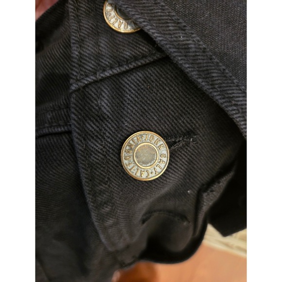 John Galt Black Denim Overalls Womens Size S Wide Leg Cotton Dungarees RR085 - Picture 7 of 7